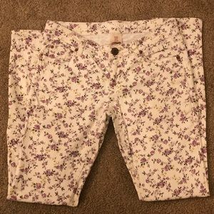 Floral Print skinny denim jeans